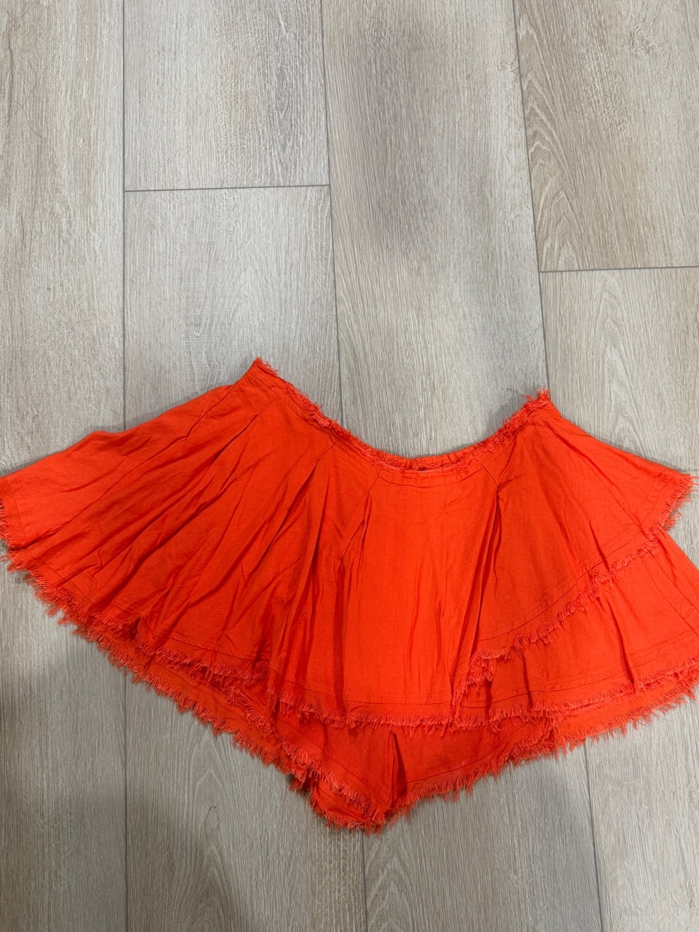 Free People Bright Orange Tiered Mini Skort